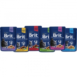 BRIT PREMIUM CAT saszetka mokra karma dla kota mix smaków 12x100g